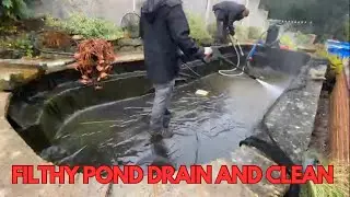 FILTHY Pond Drain and Clean Timelapse