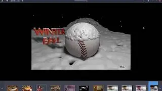 Create a baseball and snow with Blender