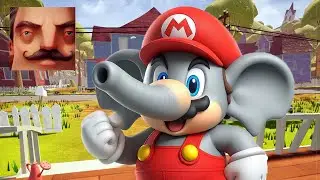 Hello Neighbor - My New Neighbor Super Mario Bros. Wonder Elephant Mario Act 2 Hole Gameplay