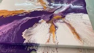 Acrylic pouring Satin Enamel & Metallic Gold, Dutch Pour Pearl Cells Abstract Fluid Art, Art Therapy