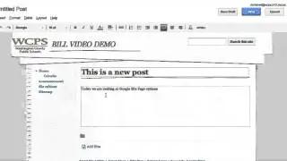 Announcement page google sites