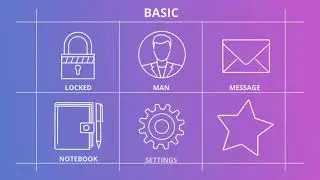 Universal And Basic   Outline Icons After Effects Template