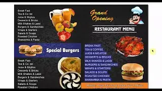 Food Menu Card Design in Corel draw | Corel draw Tutorial