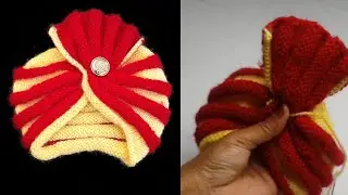 521- Turban Cap with Crown | पगड़ी कैप | New Design Cap Knitting
