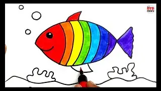 How to draw rainbow fish easy step by step  || Easy drawing for kids