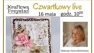 Kartka ślubna z wyciskiem z masy superlekkiej- zapis liva z FB