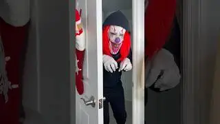 Monster shares Christmas present with clown 🤡🎄 