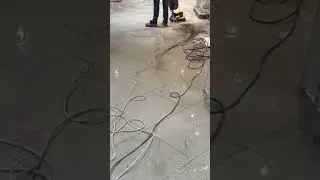 Размывка пола роторной машиной + падами