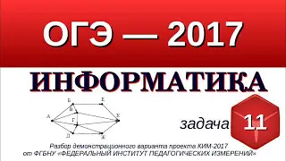 Задание №11 ОГЭ-9 по информатике. Анализ информации, представленной в виде схем.