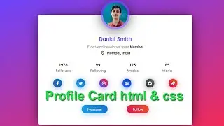 profile card design html css | Responsive card