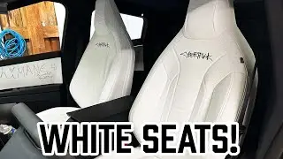 Cybertruck White Seat Covers Install From EVBASE!