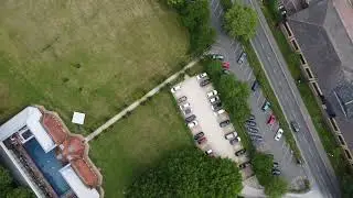 Flying over the Thames Lido and an overview of Reading, UK