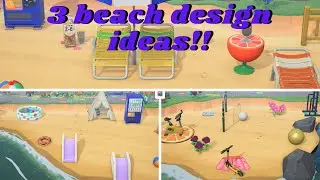 3 ways to decorate your beach!! ACNH kidcore inspiration 👍