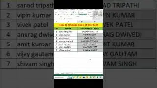 how to change case of text in Excel |Change Upper case to lower case|change lower case to Upper case