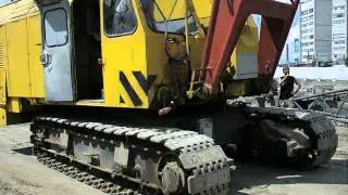 Old soviet-german RDK-250 crane crawlin
