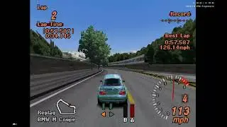 Gran Turismo 2 A-Spec Stock laps ( BMW M Coupe) Rome Short Circuit 57.587