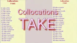 Collocations TAKE / Learning English
