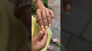 Френч на ногтях воздухом.