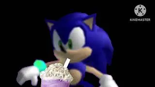 Sonic trying the grimace’s birthday shake.
