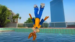 Slides Ragdolls GTA 5 Nesquik Bunny Funny Moments Jumps / Fails / Karma / Crash / Stunts / Water 4K