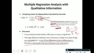 Introduction to Econometrics Lesson 18 Multiple Regression (Dummy Variable Trap)