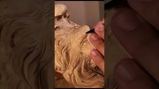 carving a lion sculpture from wood .Pt 3 