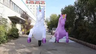 Parade Performance Walking Inflatable Unicorn Costume 3m Adult Wearable Blow Up Unicorn Suits