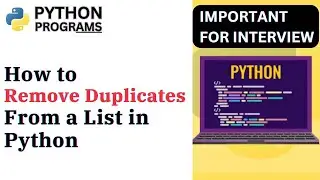 How to Remove Duplicates from a List in Python | Dear Computer