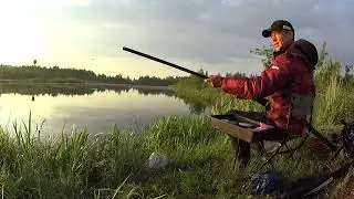 Рыбалка на поплавок. Ловля плотвы на озере. Утренний клёв.