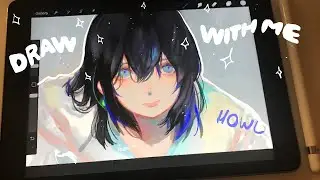 ASMR DRAWING | relaxing lo-fi and jazz | drawing howl bc I simp for him