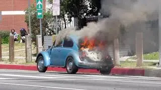 Vintage Volkswagen Beetle Commits Suicide In The Streets Of Los Angeles.