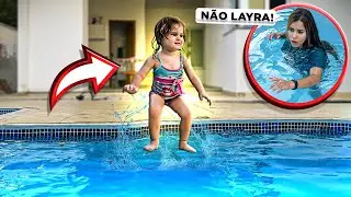 MINHA IRMÃZINHA DE 2 ANOS PULOU SOZINHA NA PISCINA FUNDA!! (Salvei ela)