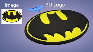 Windows 10 Paint3d Tutorial : Make a  Batman 3d logo from 2d image