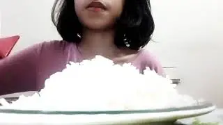 asmr eating white rice and yoghurt