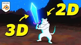 I animated this 2D + 3D ... in Blender!