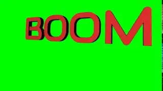 60FPS Boom! Exploding Text Shaking Effect Animation Green Screen