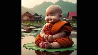 So cute little monks 😍Created by AI.#ai #AI Generate #Lovely