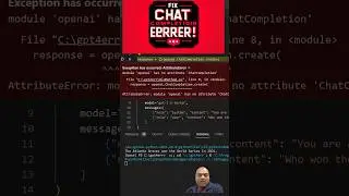 GPT-4 ChatCompletion Error FIX #shorts #OpenAI #GPT4 #ChatCompletion
