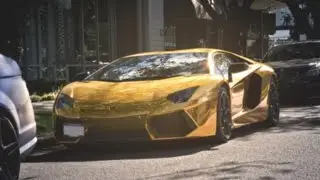 GOLD CHROME Lamborghini Aventador w/ iPE - Startup, Revs, Flames & Accelerations!