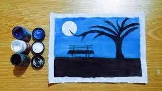 easy poster night sky painting Step By step#socialhorizon