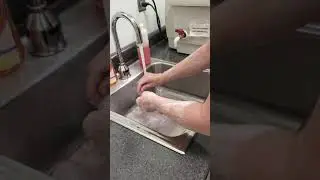 sterile scrubbing and glowing up.....Dr. Carroll style (left handed)