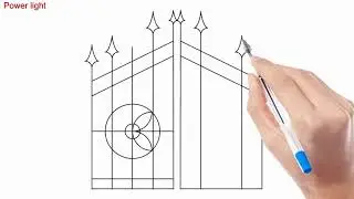 how to draw house gate
