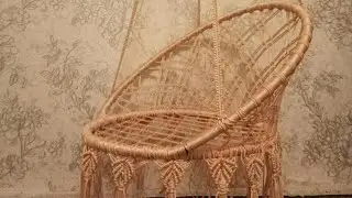 Как сплести круглые садовые качели, подвесное кресло, макраме