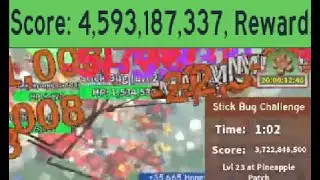 Bee Swarm Simulator | World Record SOLO 4.6B Score Stick Bug Challenge |
