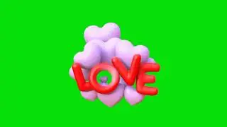Love with Hearts decoration free green screen video and GIF