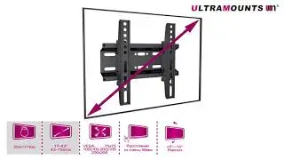 UltraMounts UM836T. Установка телевизора на стену с помощью наклонного кронштейна UM836T.