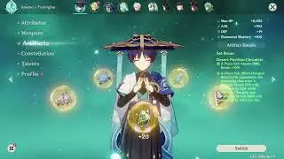 FTP C0 Wanderer Damage Test (Skyward Atlas) Solo and Buffed.
