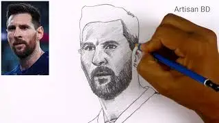 Easy pencil sketch of Messi || Realistic face step by step messi drawing 