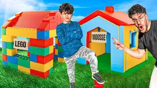 WHICH OF MY LITTLE BROTHERS WILL BUILD THE BEST CABIN OUT OF LEGO, FOAM OR WOOD?!