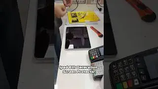 Installing a screen protector on an iPad 6th Generation at Hugmie!  #ipad #screenprotector